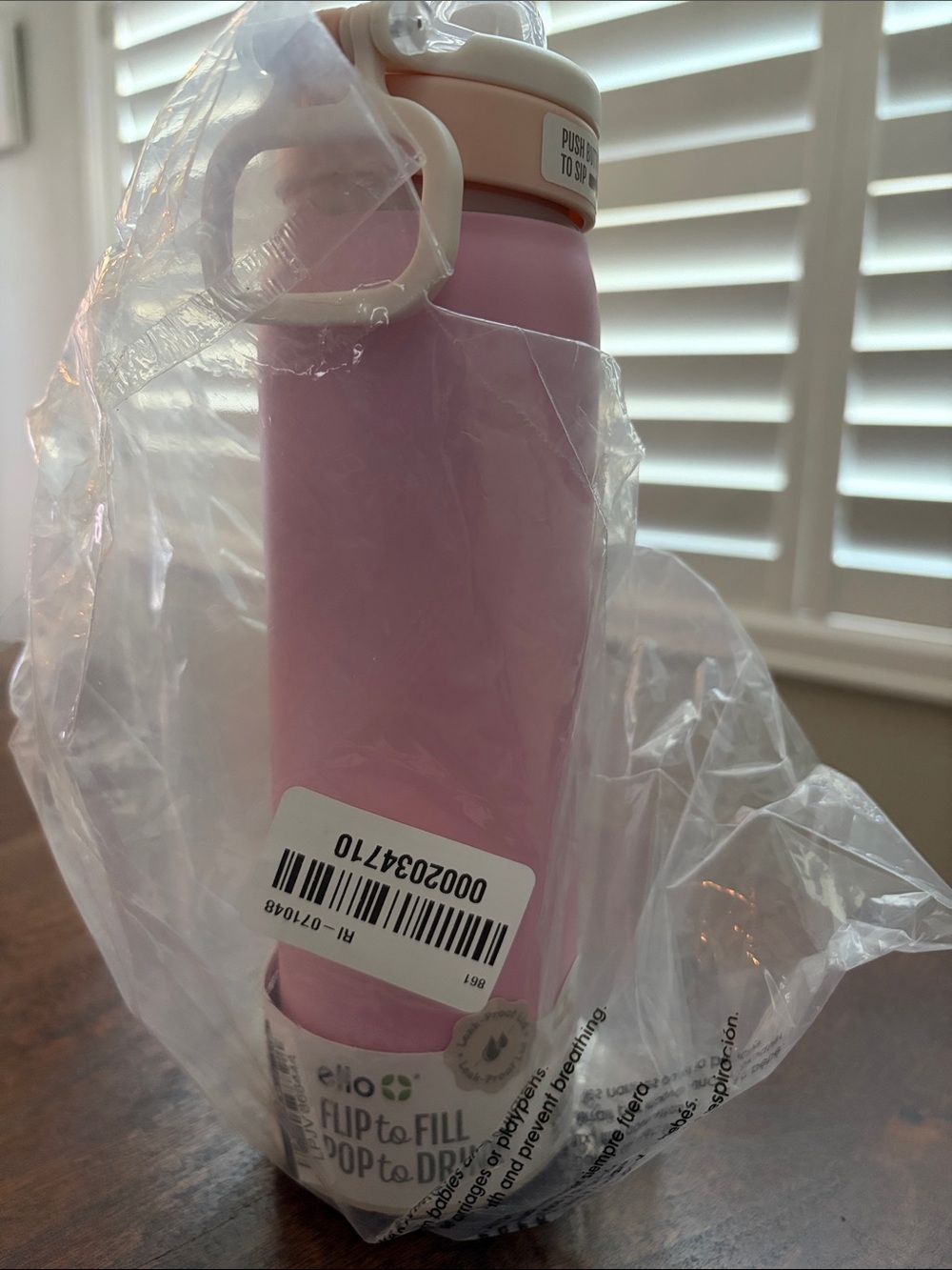 Ello Stainless Pink Flip-to-Fill Water Bottle